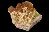 Yellow Cubic Fluorite Crystal Cluster with Barite - Morocco #159967-1